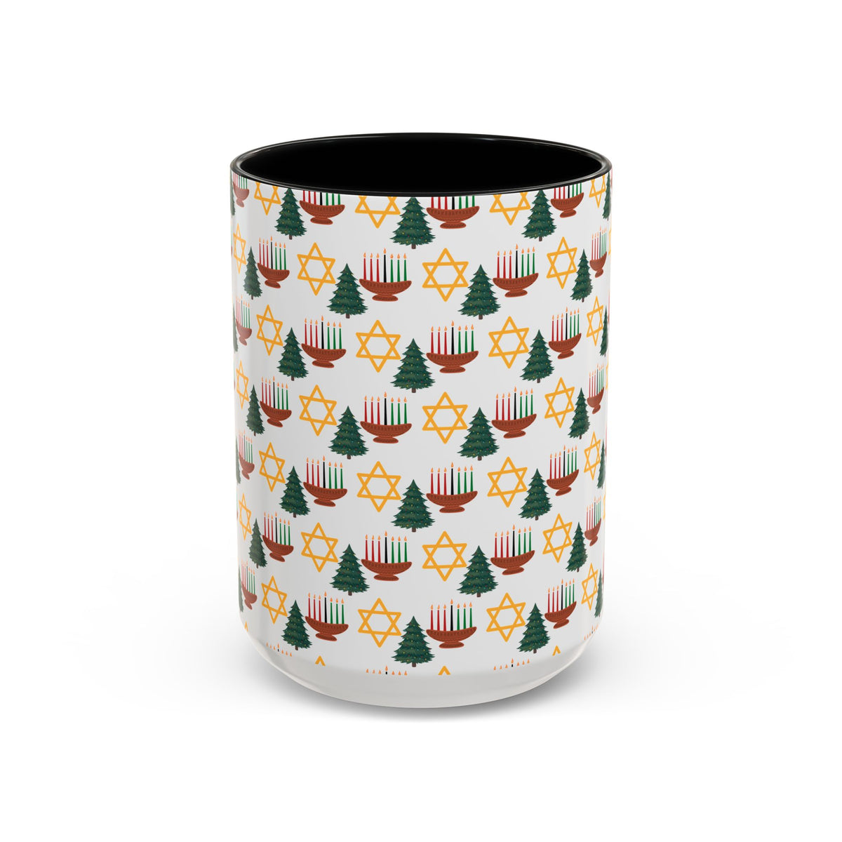 Happy ChristmaHanukKwanzaa Color Accent Holiday Coffee Mug (11, 15oz) - empowHERbyHeidi