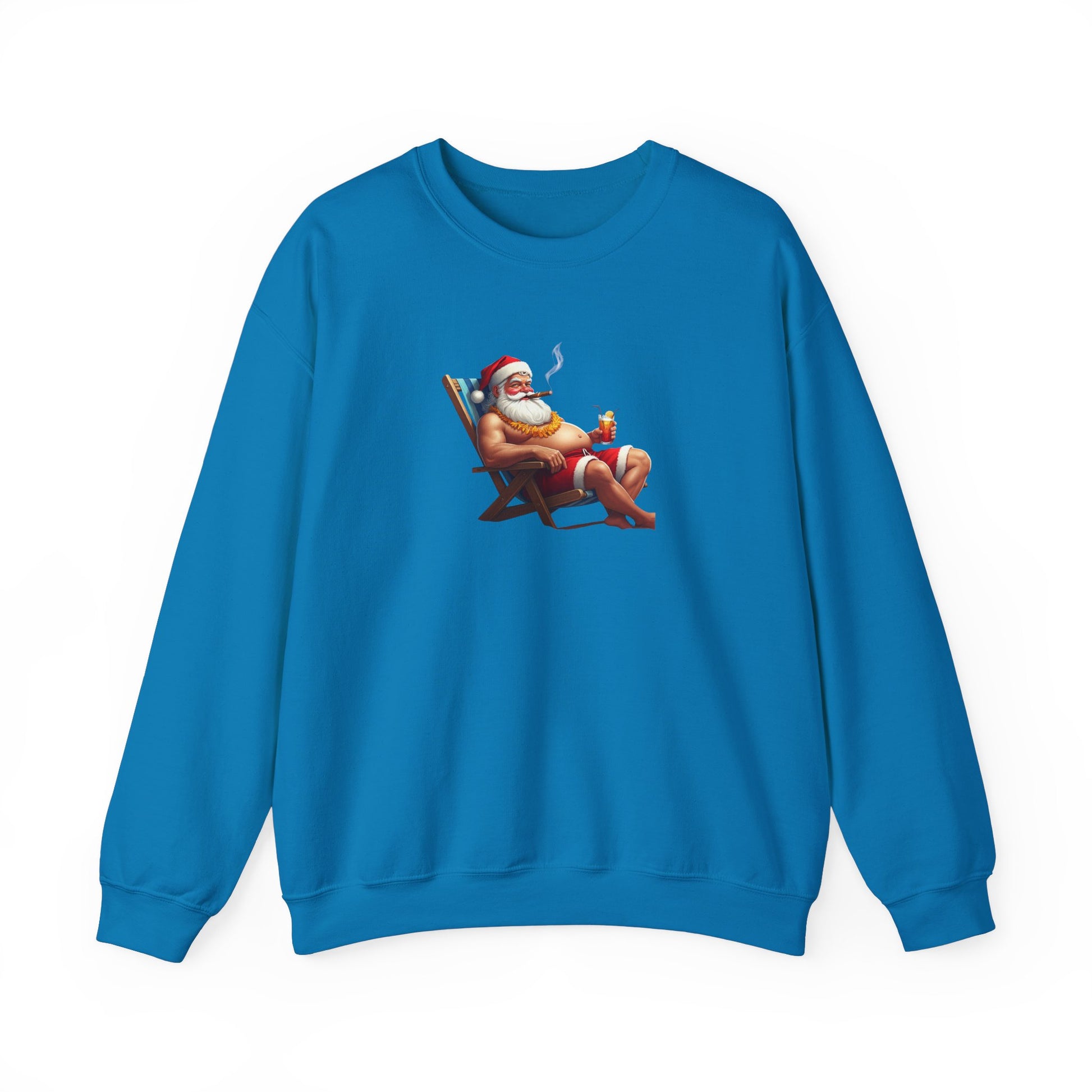 Blue Naughty Santa Holiday Sweatshirt - empowHERbyHeidi