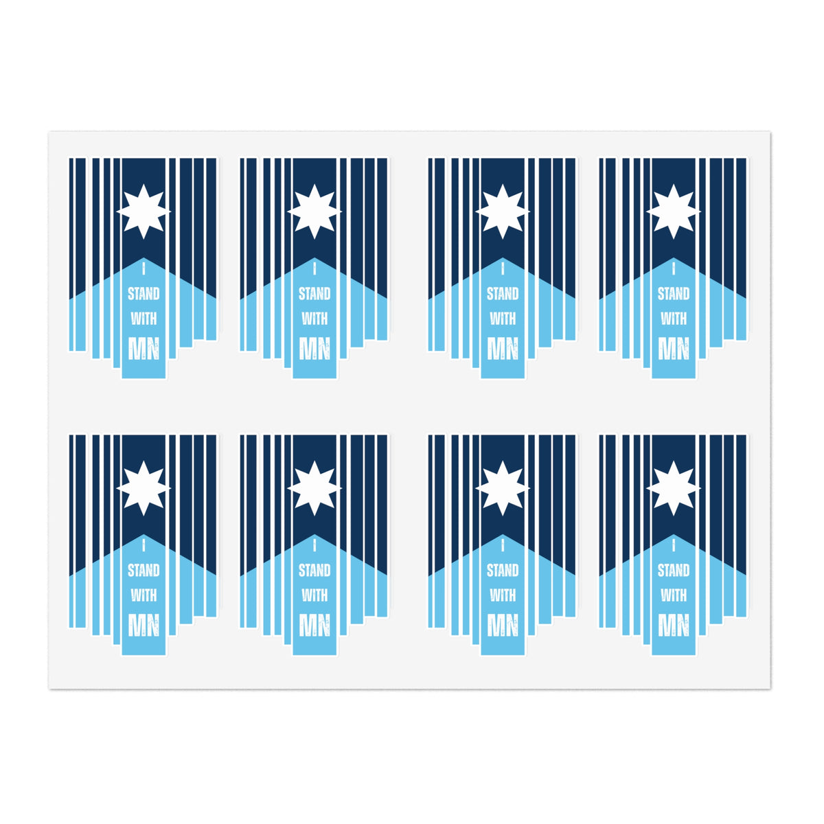 Mn Tags Sticker I Stand with MN Vinyl Sticker Sheet (8) | Minnesota Solidarity Decals