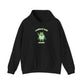 Black hoodie with a graphic of the Portland protest frog and text "radical left scum" by empowHER by Heidi