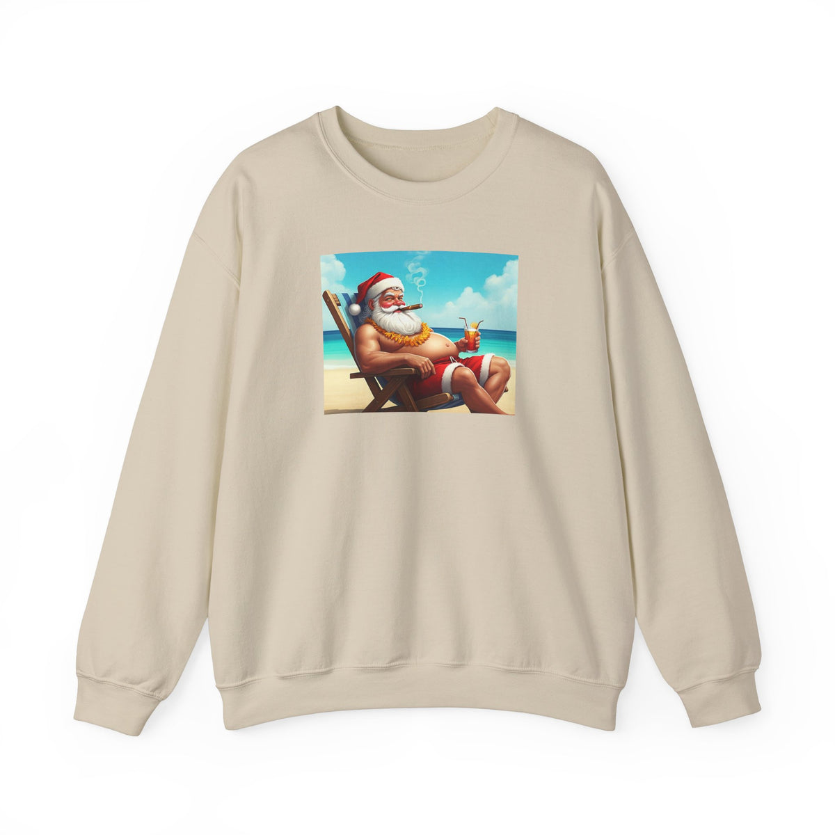 Naughty Santa on Vacation Holiday Sweatshirt - empowHERbyHeidi