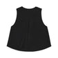 Black sleeveless top on a white background