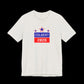 Heather cement t-shirt with 'Colbert 2028' text and star graphics on a black background