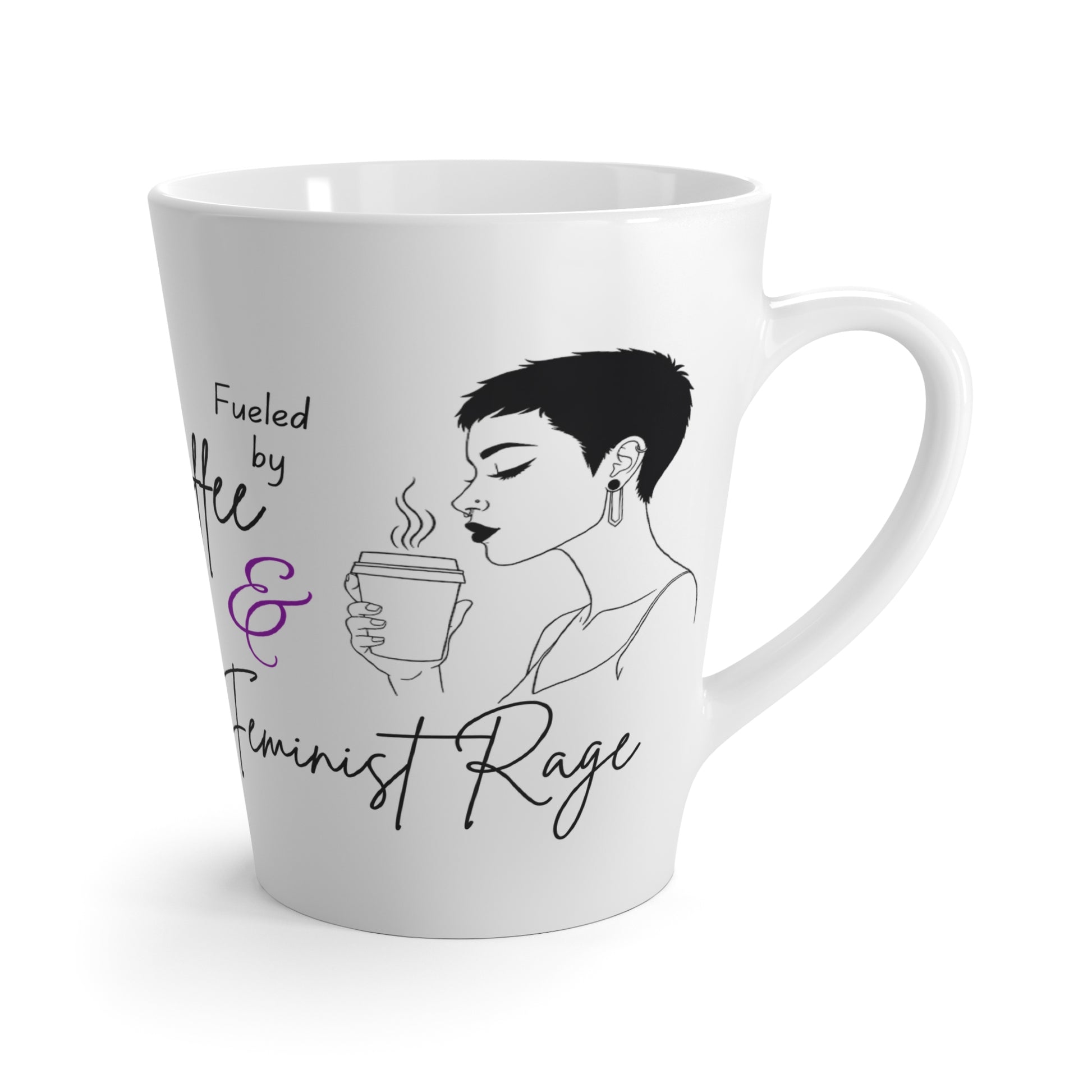 Fueled by Coffee & Feminist Rage Latte Mug - empowHERbyHeidi