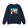 Naughty Santa on Vacation Holiday Sweatshirt - Navy