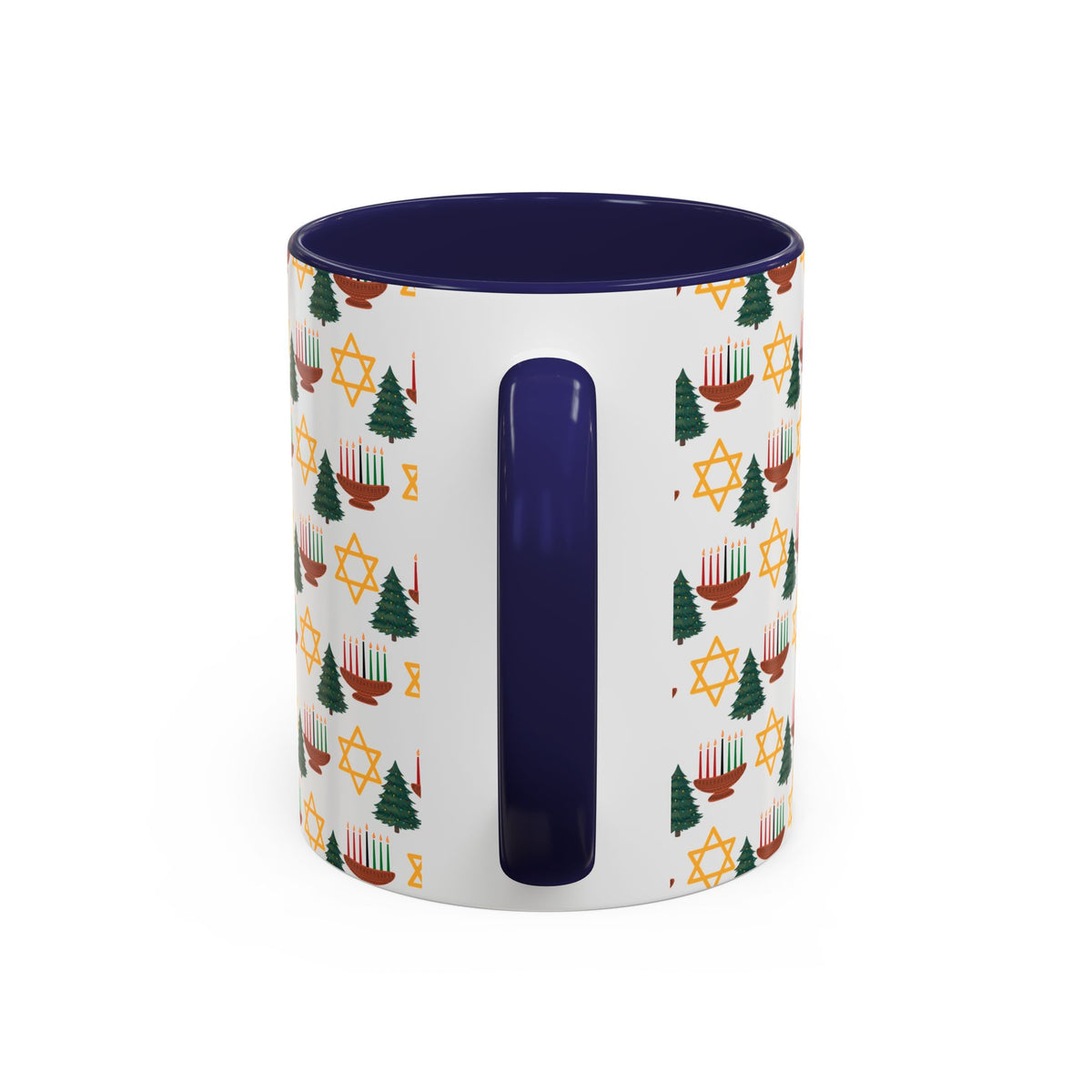 Happy ChristmaHanukKwanzaa Color Accent Holiday Coffee Mug (11, 15oz) - empowHERbyHeidi