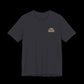 Black t-shirt with small text on left chest that says "Stop Protecting Predators"