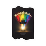 Sticker with design of a lantern with rainbow light and 'Illuminate the Resistance' text by empowHER by Heidi