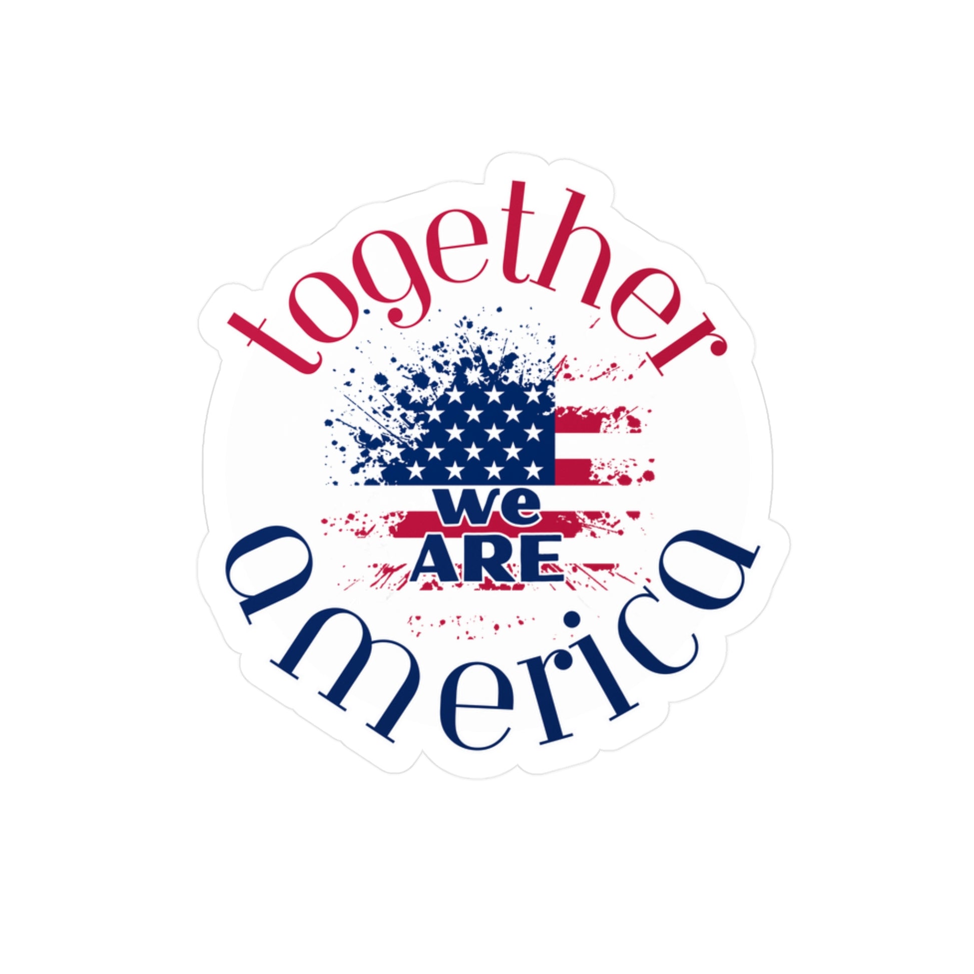 Sticker with 'together we ARE America' text and American flag design by empowHER by Heidi