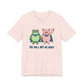 Light pink t-shirt with cartoon frog and pig characters holding hands and text 'WE WILL NOT BE QUIET' on a white background by empowHER by Heidi | protest wear