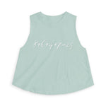 Sage green tank top with the mathematical equation "8+6+4+7=25" text by empowHER by Heidi