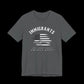 Gray t-shirt with American flag graphic and text that says "Immigrants are what make America Great" on a black background