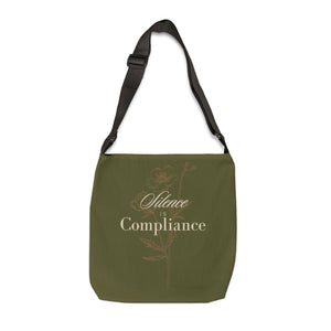 Silence is Compliance Adjustable Tote Bag | Style Meets Activism - empowHERbyHeidi