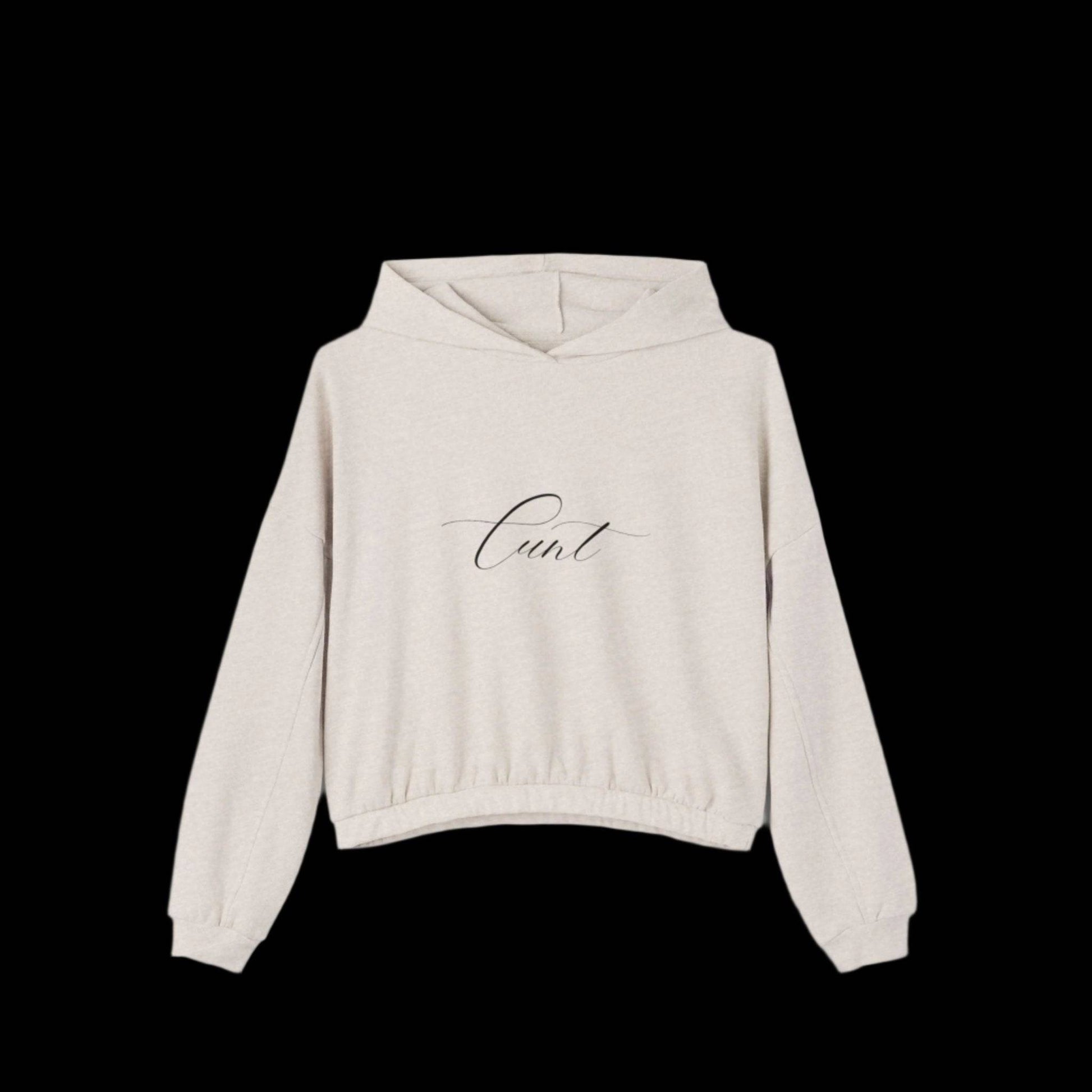 Cursive C*nt Cinched Bottom Hoodie - empowHERbyHeidi