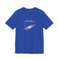 Royal blue t-shirt with graphic of the Milky Way galaxy with an arrow pointing to it and text that says "YOU ARE HERE - Paying taxes to pedophiles" by empowHER by Heidi