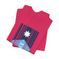 Folded pink t-shirt with a stylized Minnesota flag and text "I Stand with MN" by empowHER by Heidi