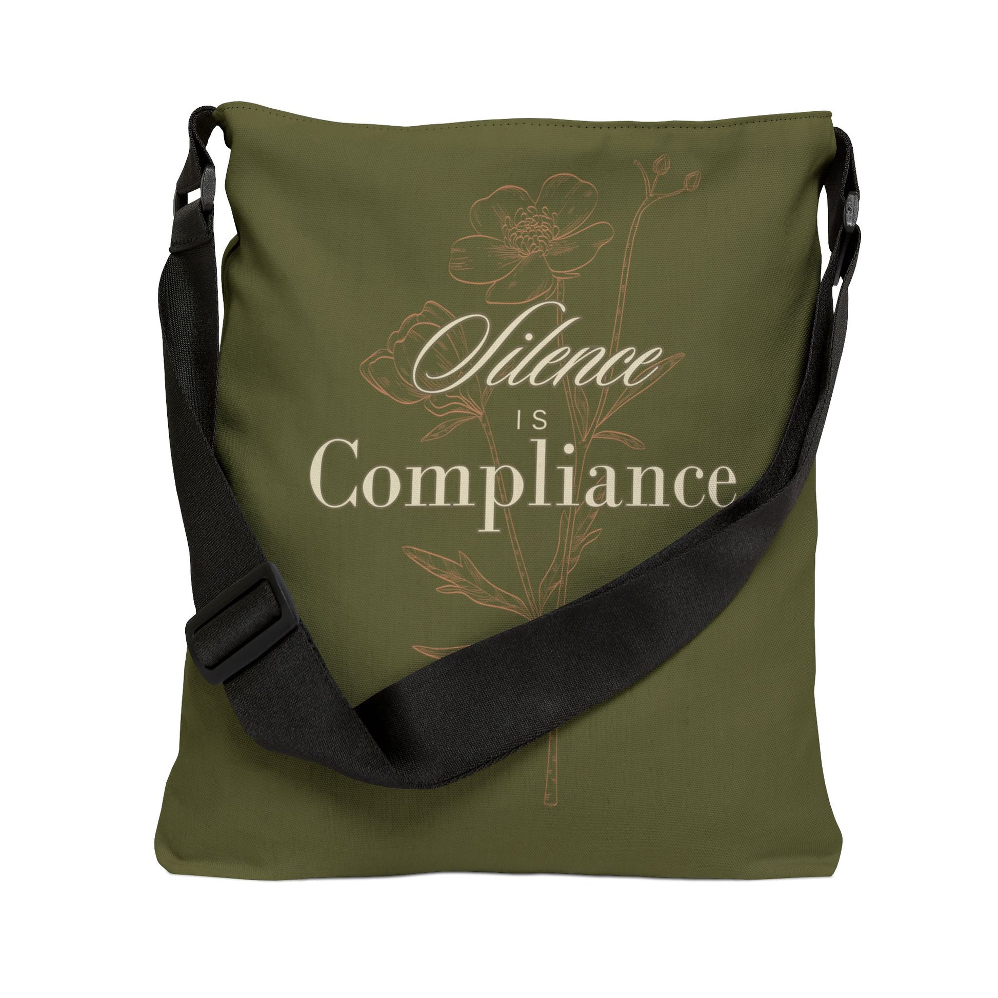 Silence is Compliance Adjustable Tote Bag | Style Meets Activism - empowHERbyHeidi
