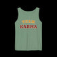 Green tank top with 'Team Karma' text on a black background