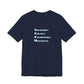 Navy blue t-shirt with blue text 'Solidarity Creates Unstoppable Movements' by empowHER by Heidi