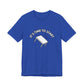 Royal blue t-shirt with a flipping table graphic and text "It's time to start" by empowHER by Heidi