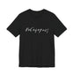 Black t-shirt with the mathematical equation "8+6+4+7=25" written in chalk like text by empowHER by Heidi