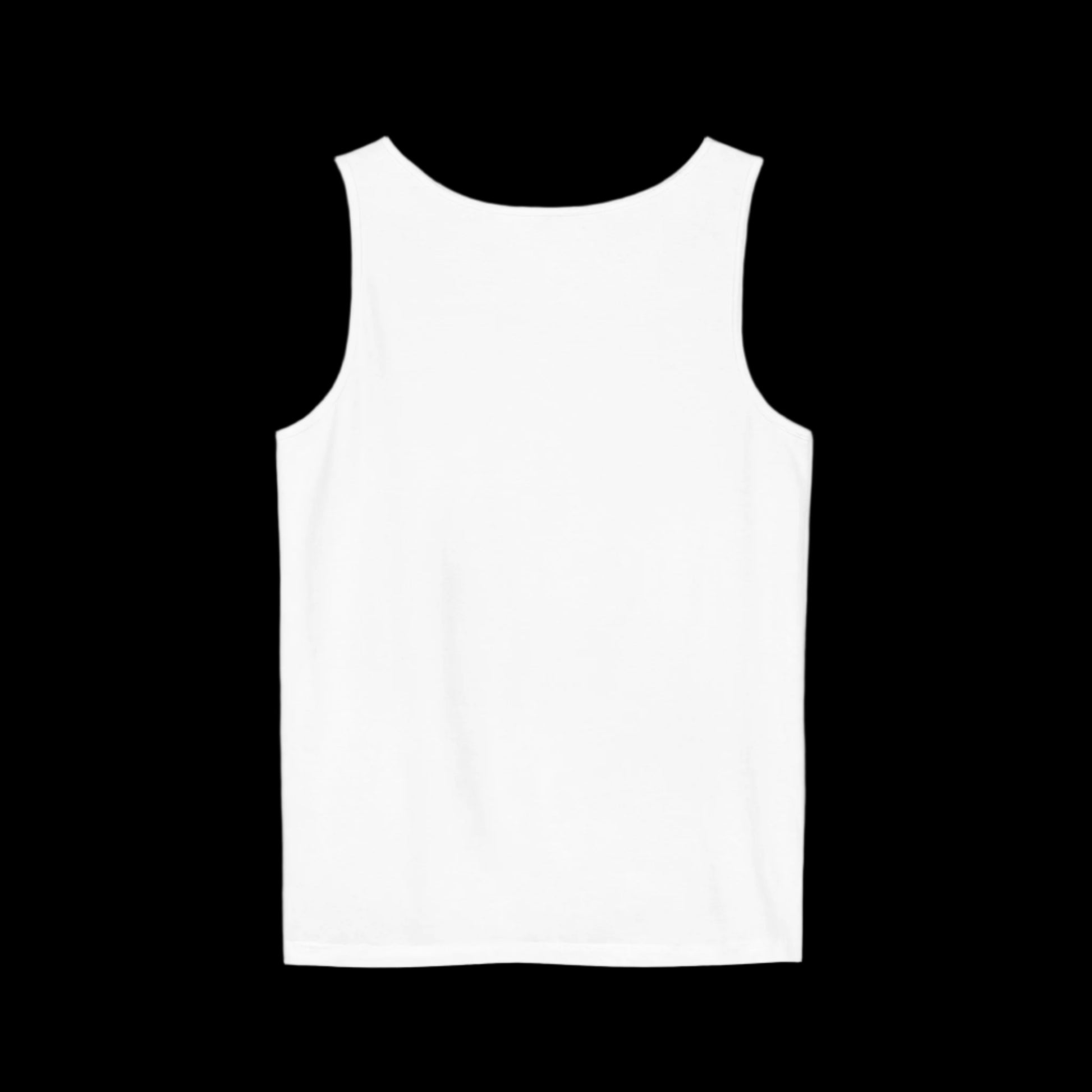 the plain back of a white Loose fitting tank top with the words "not friendly" along with decorative sparkles