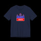 Navy blue t-shirt with 'Colbert 2028' graphic on a black background