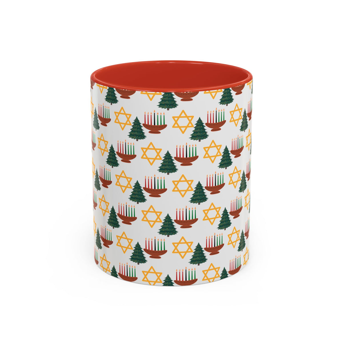 Happy ChristmaHanukKwanzaa Color Accent Holiday Coffee Mug (11, 15oz) - empowHERbyHeidi