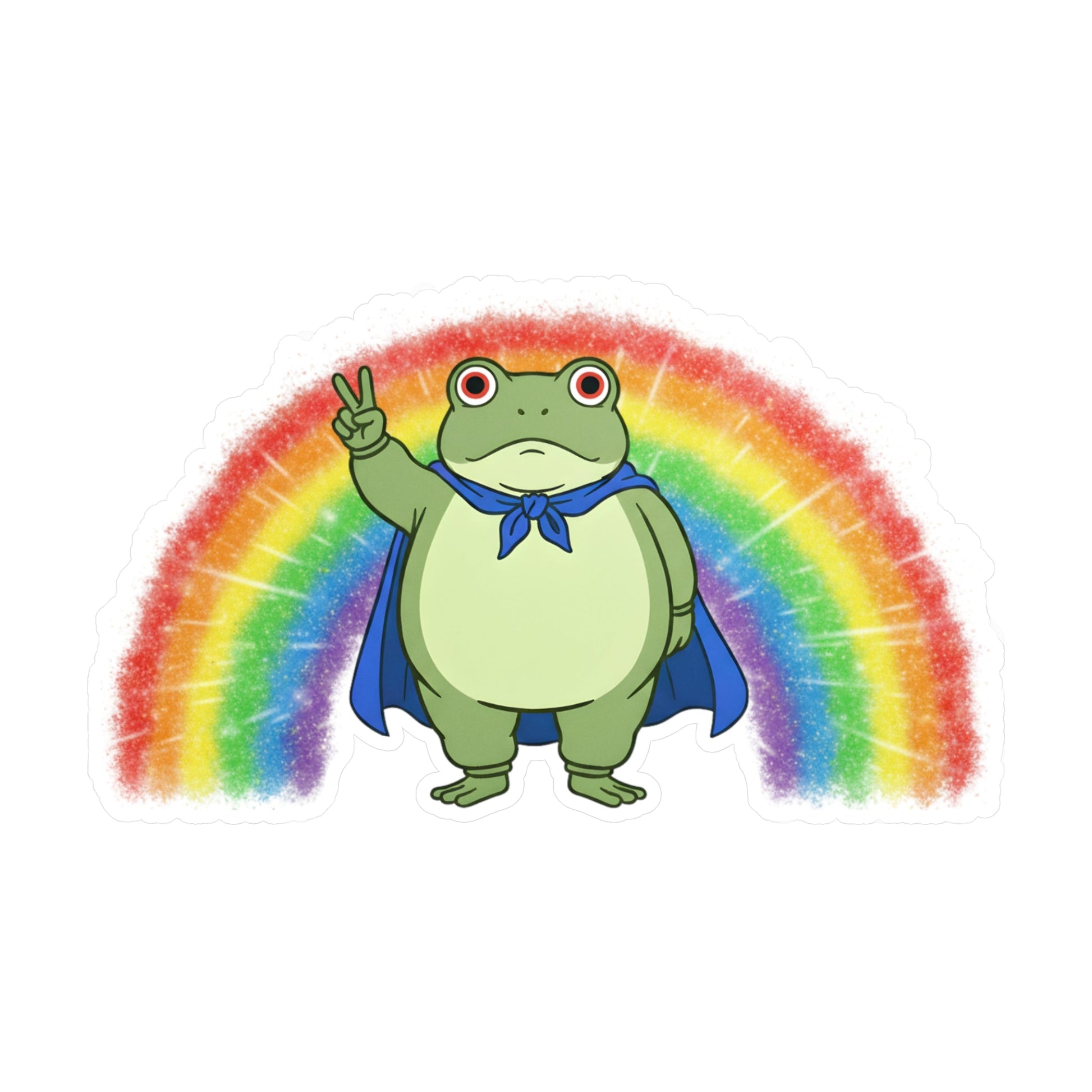 Portland protest frog with Pride rainbow sticker by empowHER by Heidi