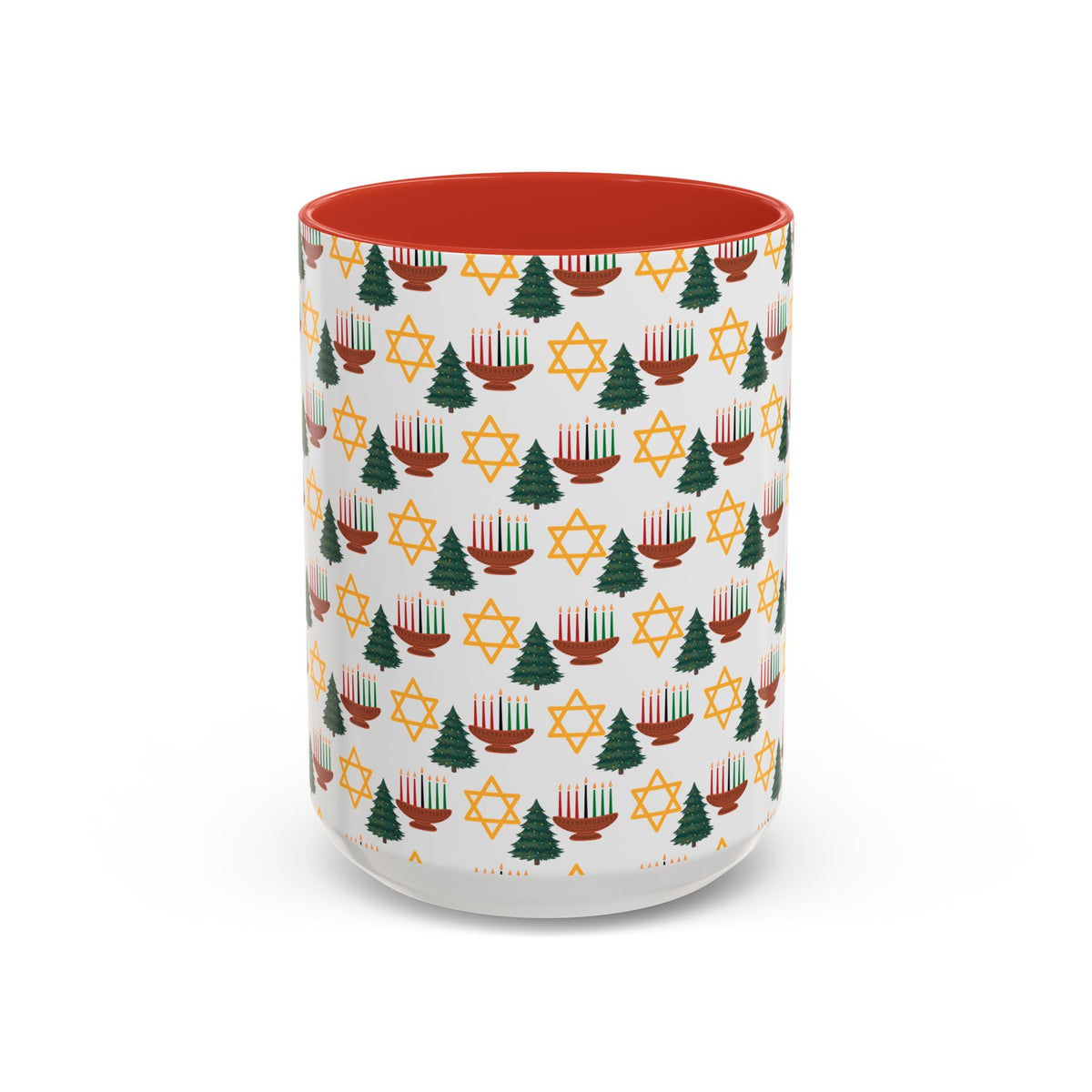 Happy ChristmaHanukKwanzaa Color Accent Holiday Coffee Mug (11, 15oz) - empowHERbyHeidi