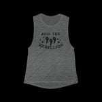 Flowy Join the Rebellion Scoop Muscle Tank - empowHERbyHeidi