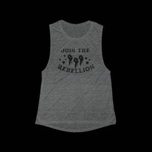 Flowy Join the Rebellion Scoop Muscle Tank - empowHERbyHeidi