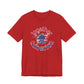 Red t-shirt with 'Together We Are America' text and American flag design on a white background