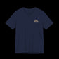 Navy blue t-shirt with small text on left chest that says "Stop Protecting Predators"