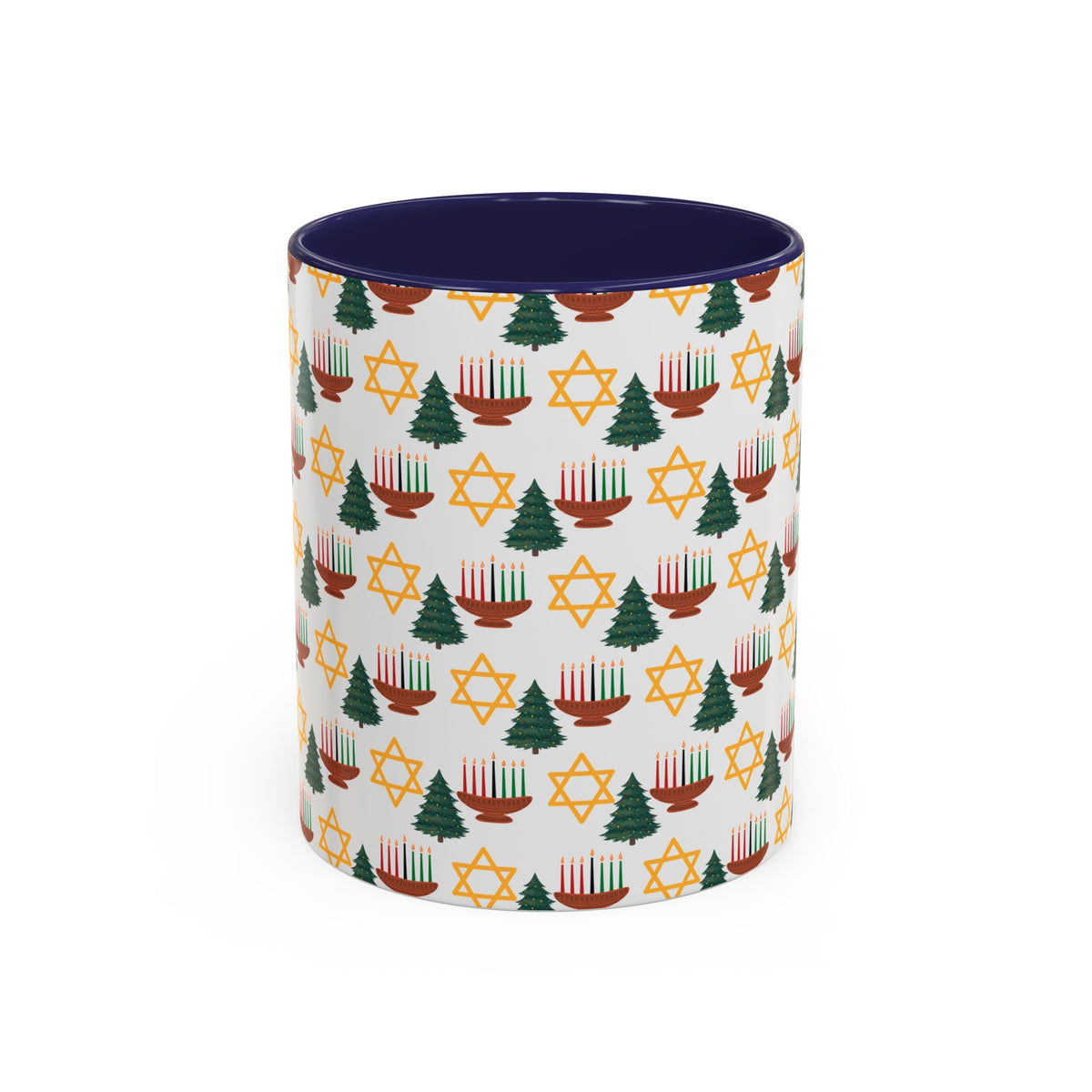 Happy ChristmaHanukKwanzaa Color Accent Holiday Coffee Mug (11, 15oz) - empowHERbyHeidi