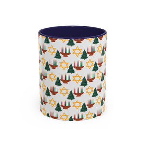 Happy ChristmaHanukKwanzaa Color Accent Holiday Coffee Mug (11, 15oz) - empowHERbyHeidi