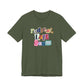 Military green t-shirt with colorful text "radical left scum" design by empowHER by Heidi