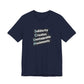 Navy blue t-shirt with motivational quote "solidarity creates unstoppable movements" by empowHER by Heidi