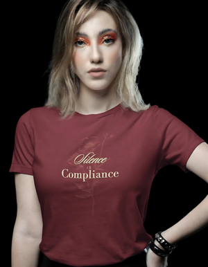 Silence Is Compliance Jersey Tee | Speak Up for Democracy - empowHERbyHeidi